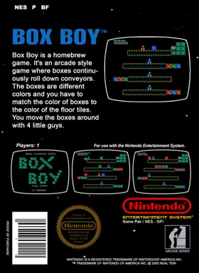 Box Boy (World) (Aftermarket) (Homebrew) box cover back